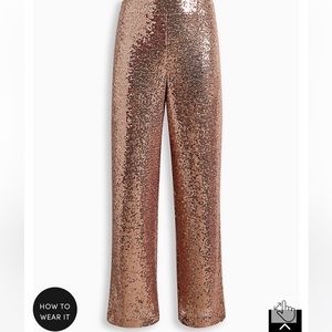 Pull-On Sequins High Rise Pants (Blush)